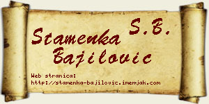 Stamenka Bajilović vizit kartica